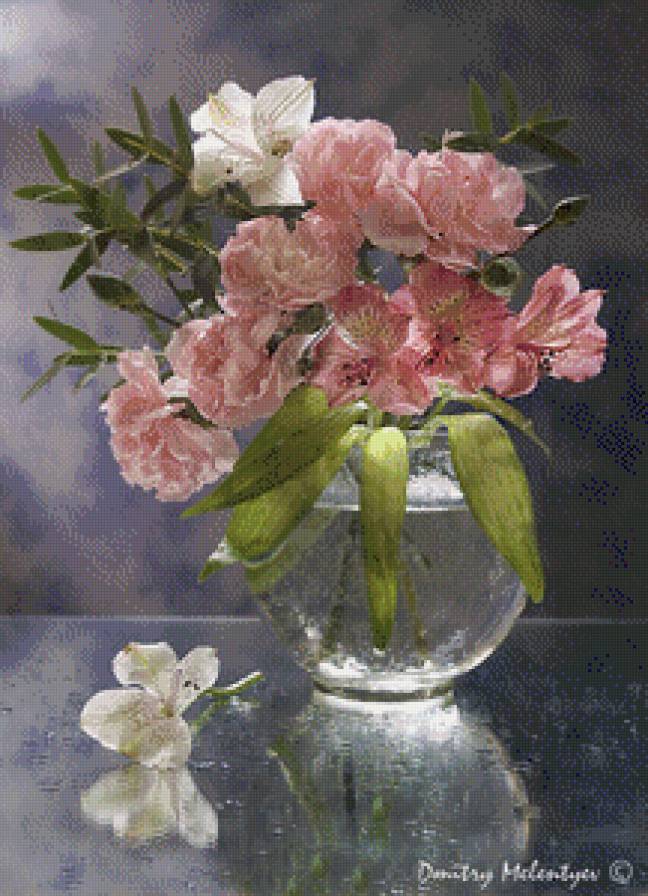 цветы в стекляной вазе - цветы, букет, ваза, фото, стекло - предпросмотр