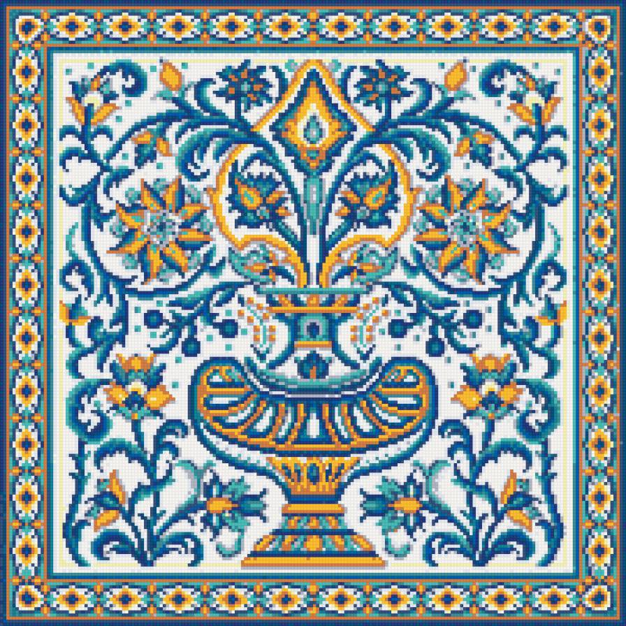 Восточный узор - узор, бирюза, подушка - предпросмотр