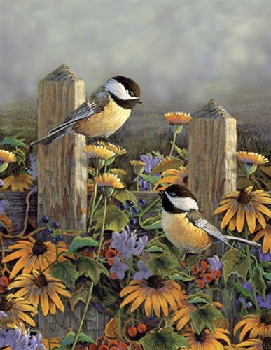 птички-невелички - цветы, птицы - оригинал