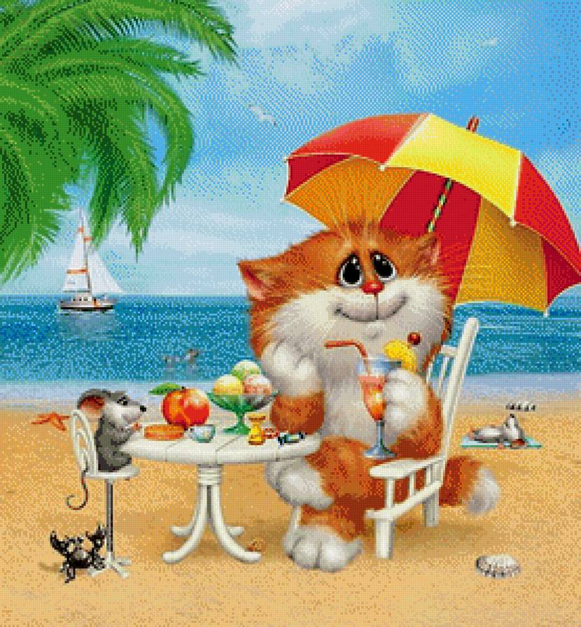 №637931 - детям, море, кот, друзья, мышка - предпросмотр