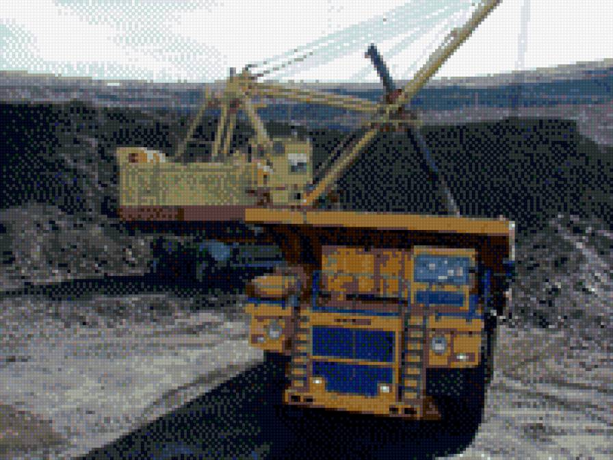 Разрез - работа, экскаватор, уголь - предпросмотр