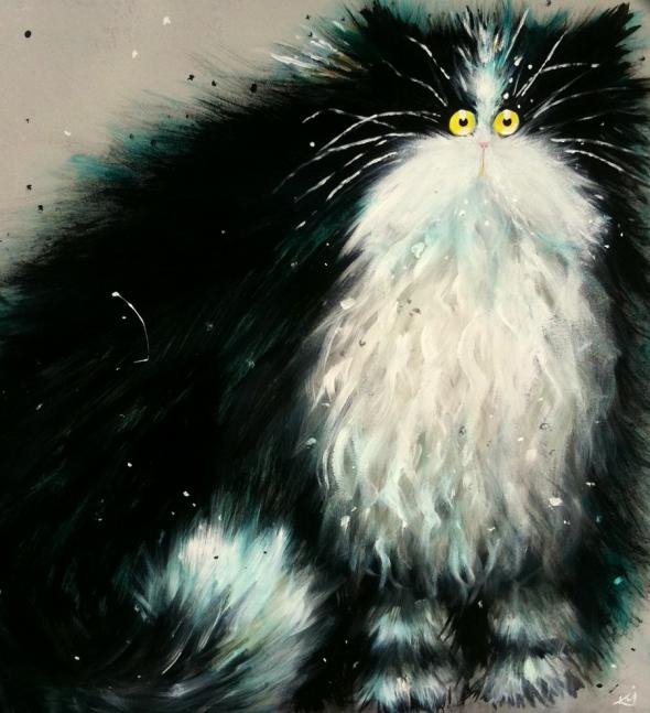 Кто здесь? Коты от Ким Хаскинс - кошка, кот - оригинал