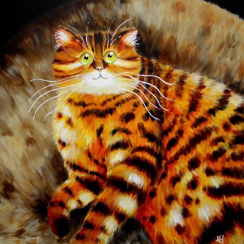 Домашний тигр. Коты от Ким Хаскинс - кот, кошка, тигр. - оригинал