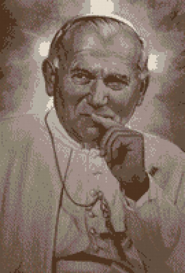 zadumany karol - juan pablo ii sepia - предпросмотр