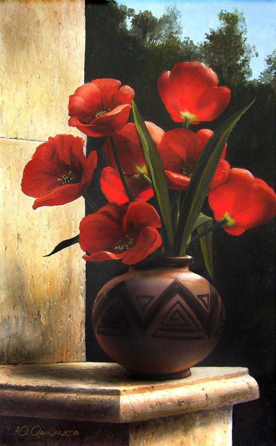 красные тюльпаны - букет, тюльпаны, цветы - оригинал