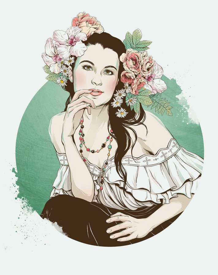 Девушка в цветах - женщина, цветы - оригинал