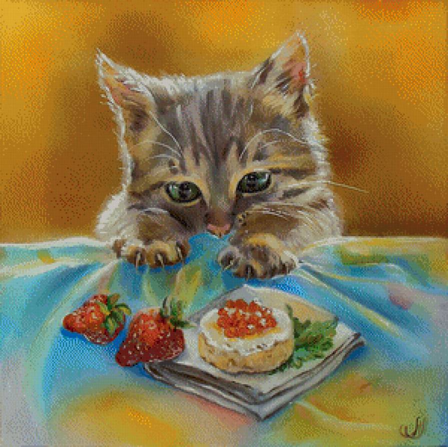 Пушистый воришка - котенок, животные - предпросмотр