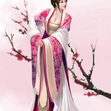 Оригинал схемы вышивки «японская девушка» (№639186)