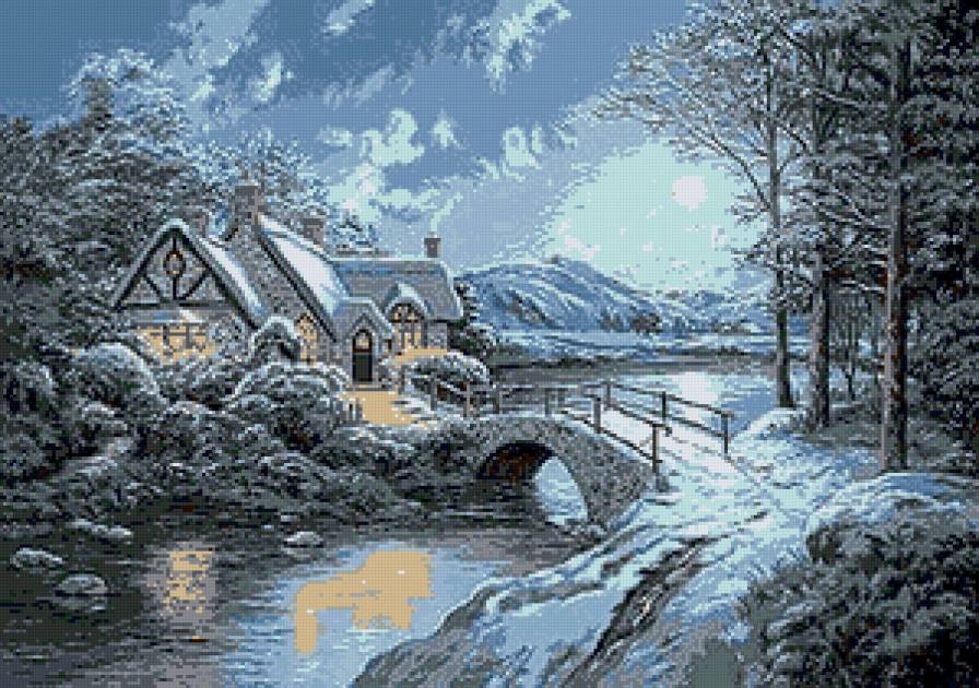 зимний домик - лес, природа, дом - предпросмотр