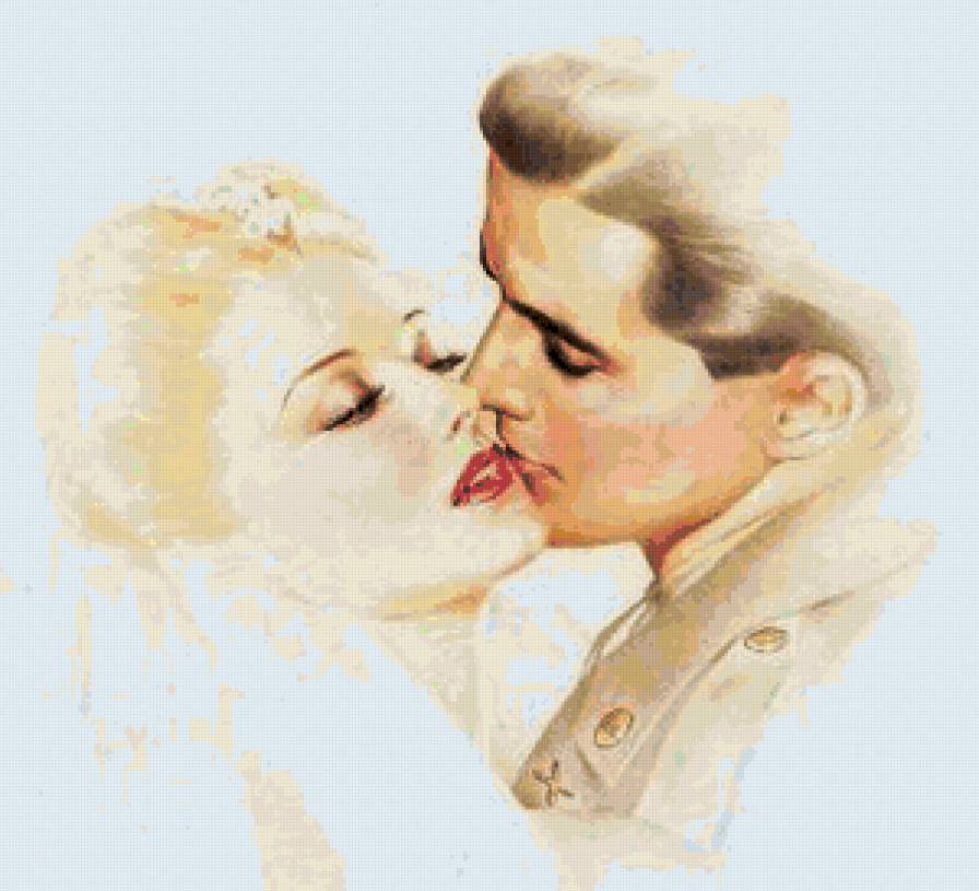 Нежность - ретро открытка - предпросмотр