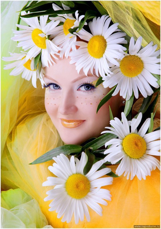 РОМАШКОВОЕ ЧУДО - цветы, девушка - оригинал