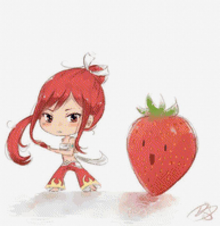 Хвост феи Эрза - анимэ, девушка, чиби - предпросмотр