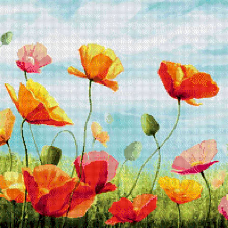 подушка маки (+ панно) - мак, цветок, подушка, живопись, арт - предпросмотр