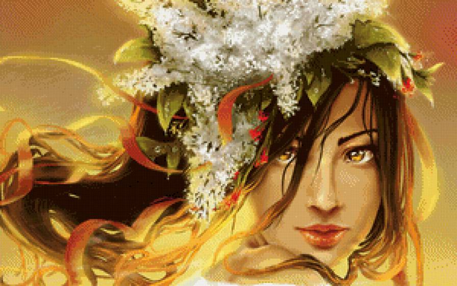 девушка весна - девушка, арт, женщина, портрет, весна, цветы - предпросмотр