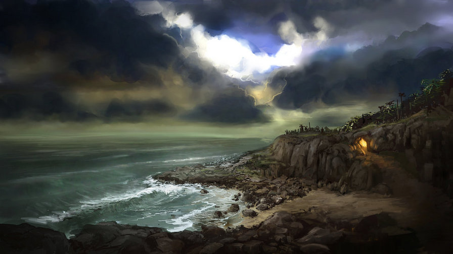 mroczne niebo - pejzaz, noc - оригинал