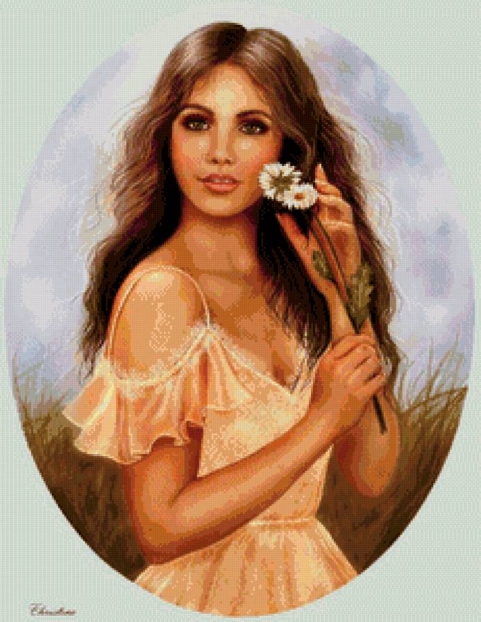 картина - портрет, пано, картина, девушка - предпросмотр