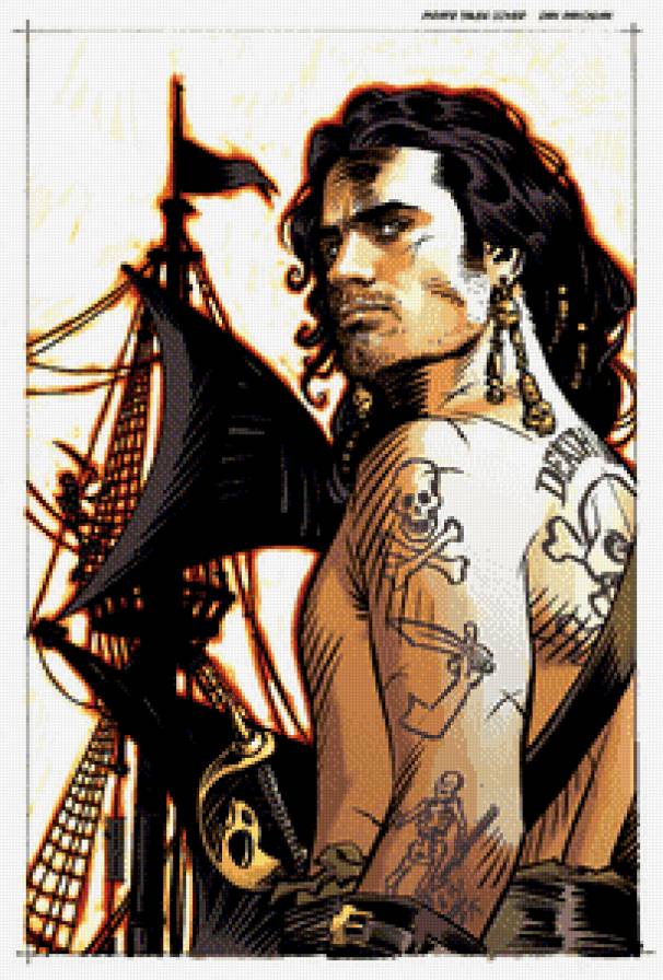 Пират - парень, мужчина, парусник, море - предпросмотр