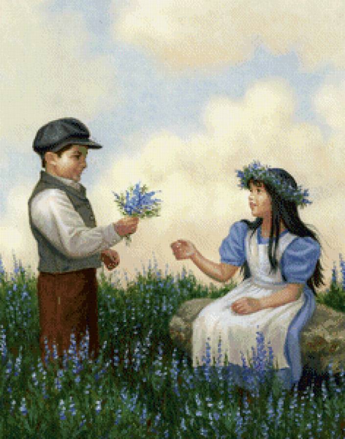 Подарок - любовь, цветы, дети - предпросмотр