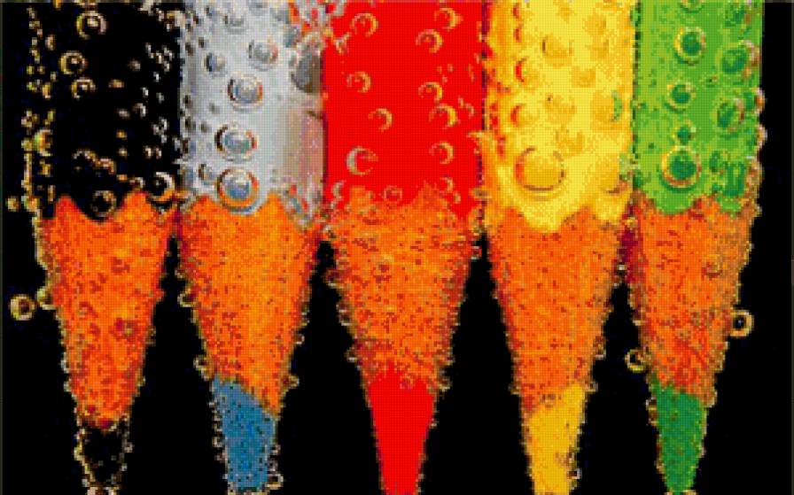 цветные карандашы - картина - предпросмотр