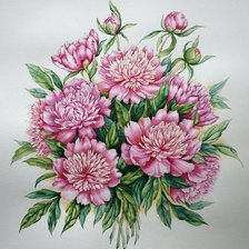 Схема вышивки «пионы»