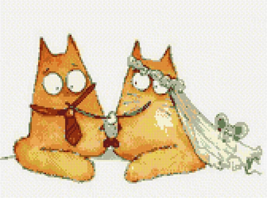 Влюбленные коты 2 (тритих) - свадьба, коты, любовь - предпросмотр