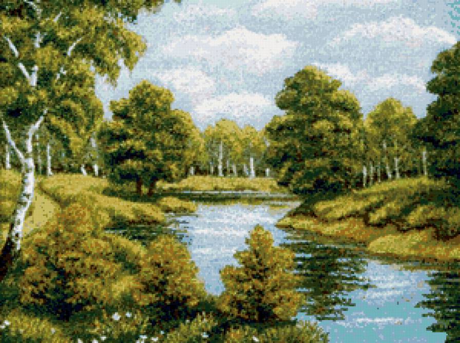 пейзаж - пейзаж, природа, ручей, лес - предпросмотр