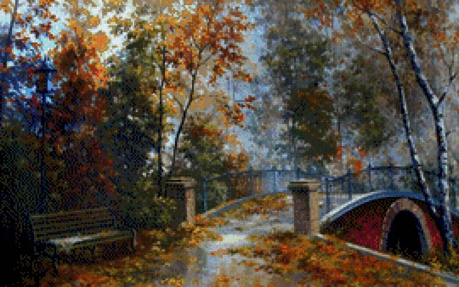 Jesienny mostek - jesien, pejzaz, most - предпросмотр