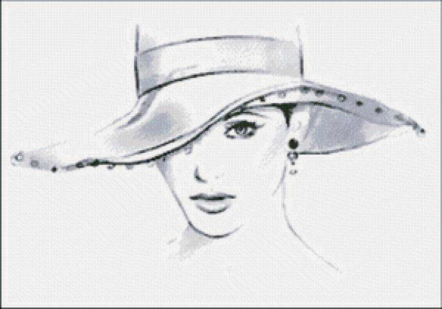 Девушка - шляпа, лицо - предпросмотр