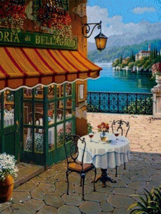 №641131 - море, пейзаж, живопись, кафе - предпросмотр