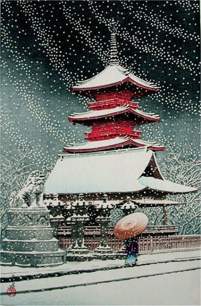 Пагода - япония, азия, пейзаж, зима, восток - оригинал