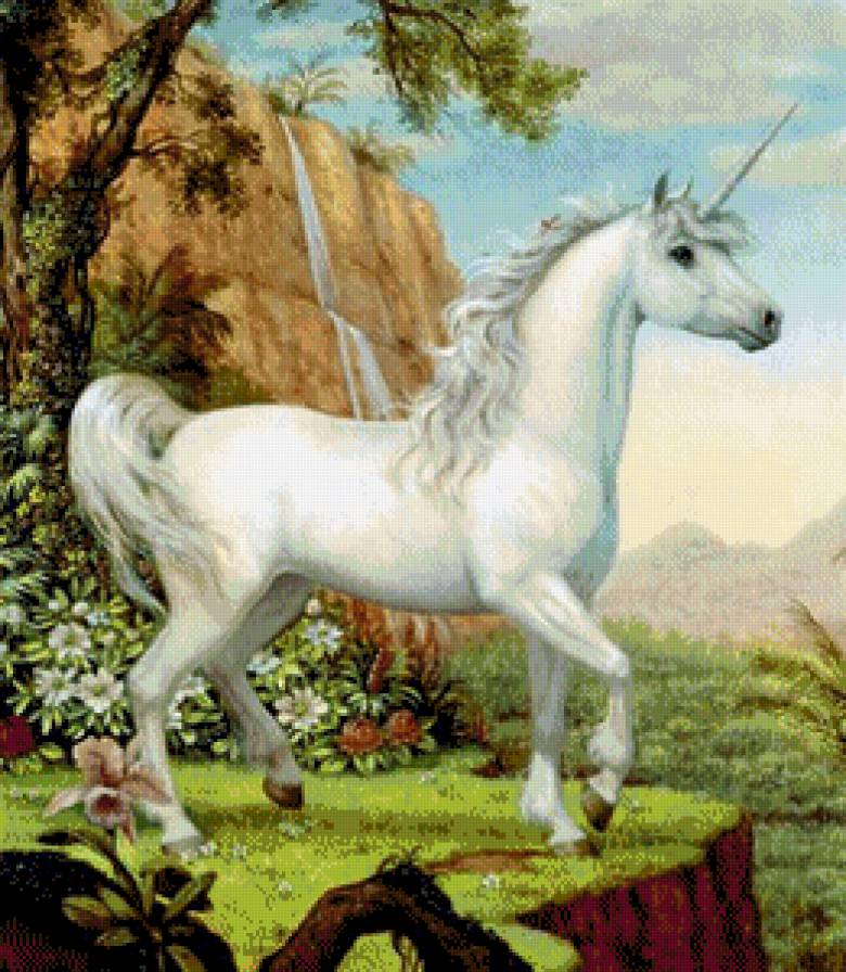 единорог - картина фэнтэзи - предпросмотр