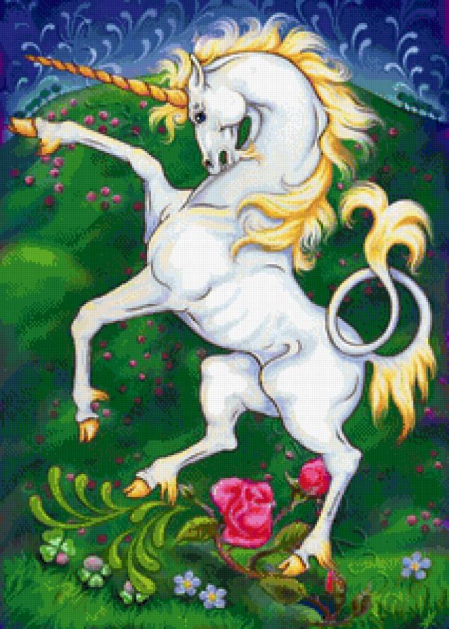 единорог - картина фэнтэзи - предпросмотр