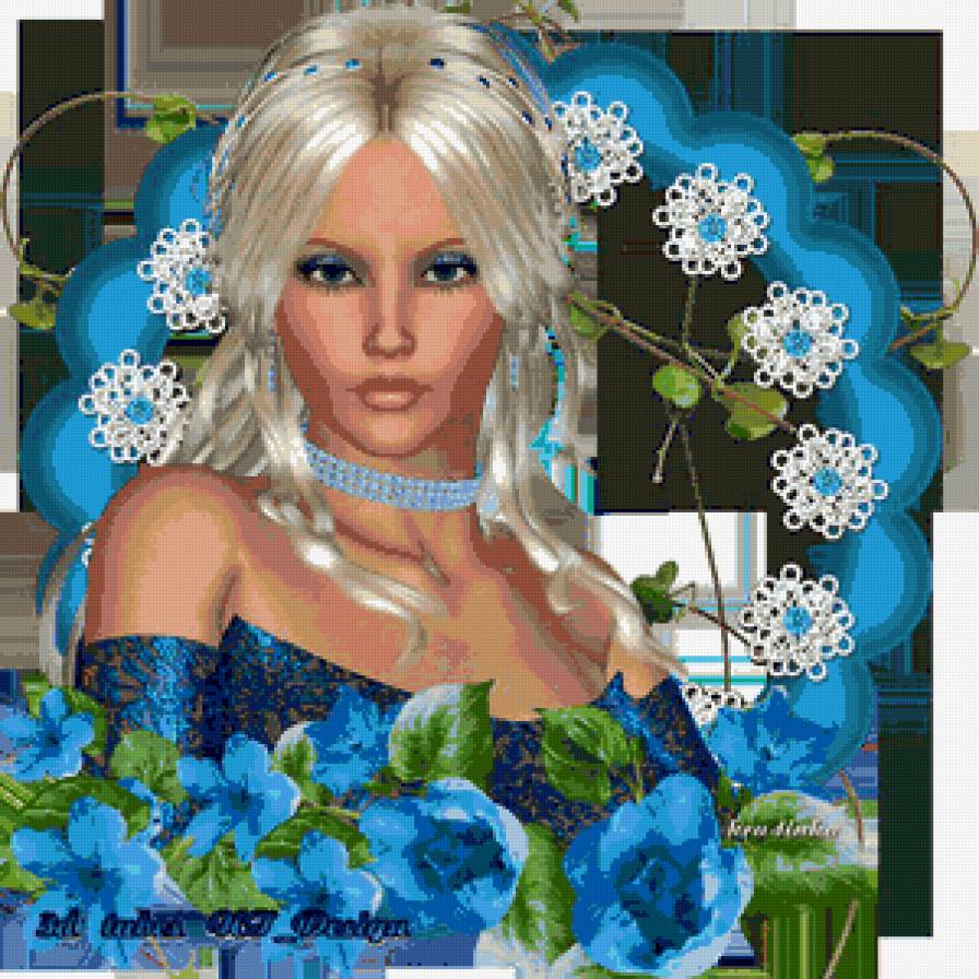 в голубом сиянии - девушка - предпросмотр