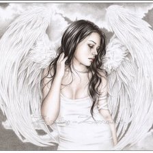 Схема вышивки «грустный ангел»