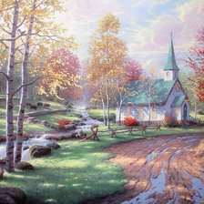 Схема вышивки «Часовня»