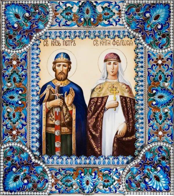 Святые Пётр и Феврония (покровители семьи) - покровители семьи, икона - оригинал