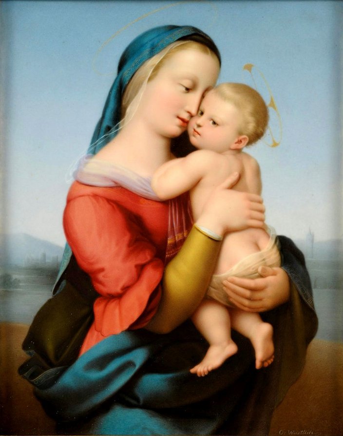 Мадонна с младенцем - мадонна, искусство, картина - оригинал