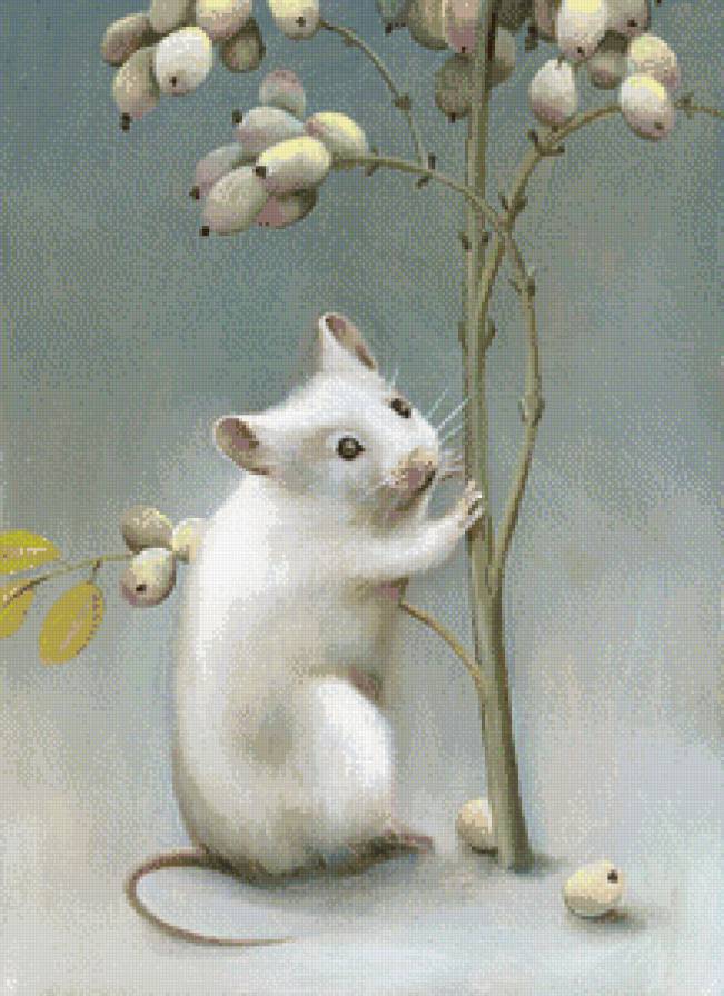 Белая мышка - мышь, животные - предпросмотр