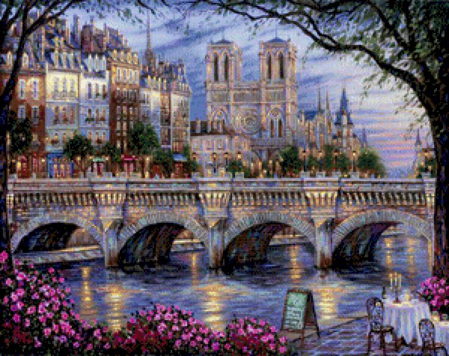 вечерний Париж - картина, город - предпросмотр