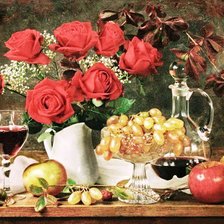 Схема вышивки «цветочный натюрморт»