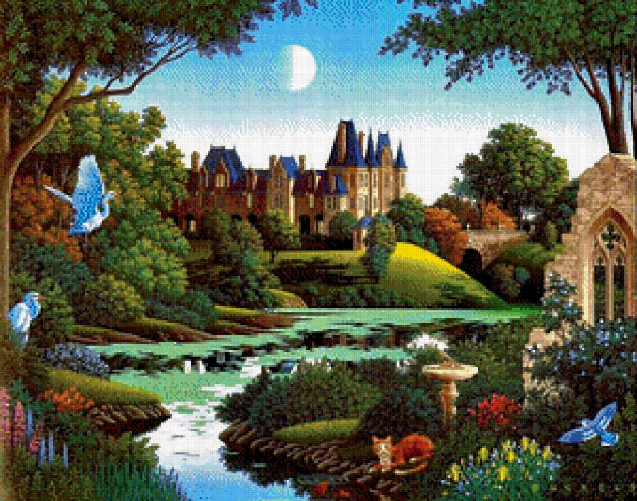 Сказочный дворец - сказка, дворец, замок, пейзаж - предпросмотр