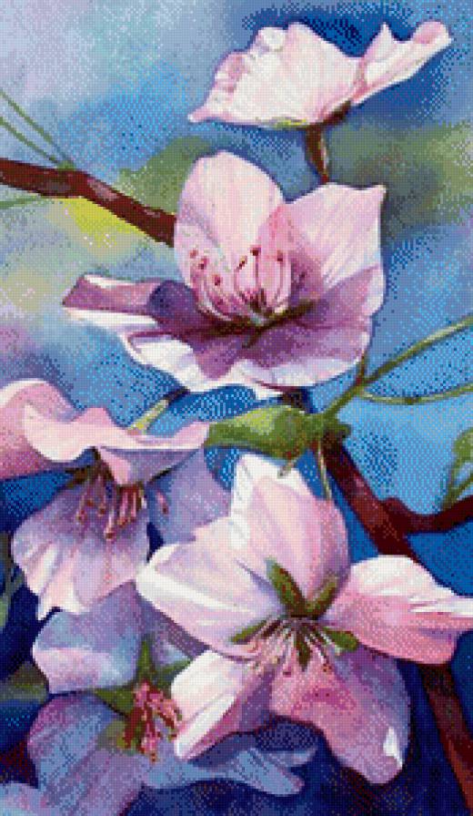 Цветущая ветвь - цветы, сакура - предпросмотр