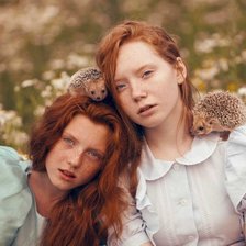 Схема вышивки «серия ,,женщины с животными"»