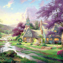 Схема вышивки «сказочный пейзаж»