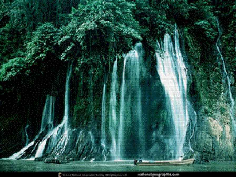 Водопад - водопад, зелень, вода, природа - предпросмотр