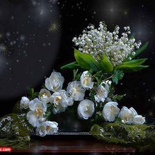 Схема вышивки «букут ландышей»