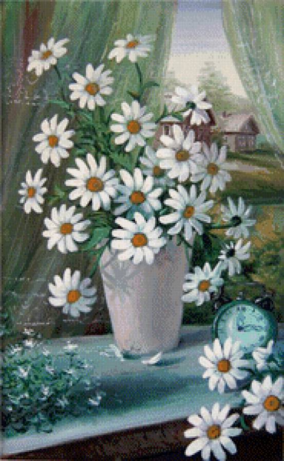 Ромашки - цветы, натюрморт - предпросмотр