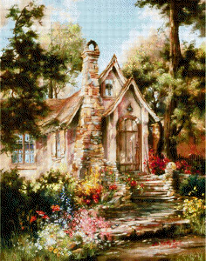 сказочный домик - картина - предпросмотр