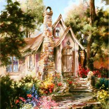 Схема вышивки «сказочный домик»