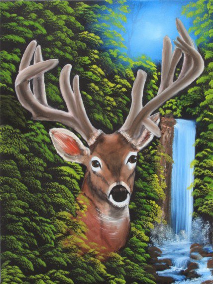 олень - картина - оригинал